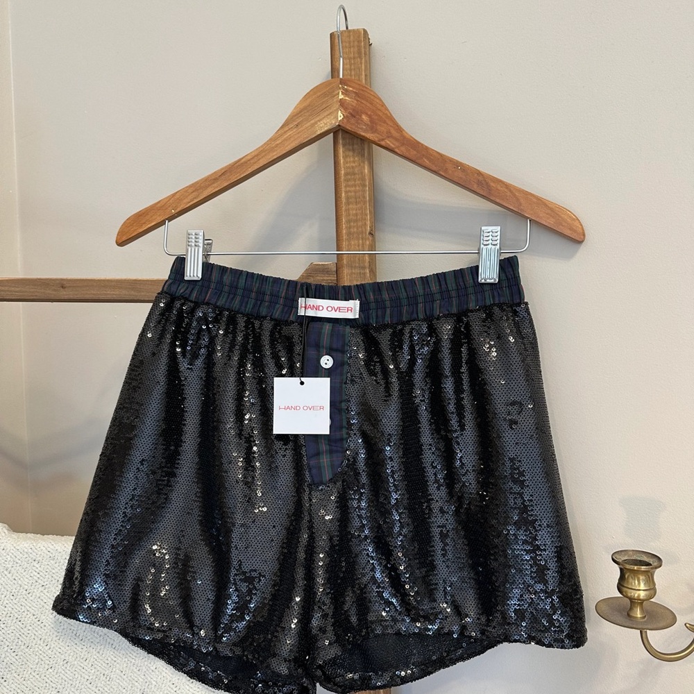 Handover Black Sequin Shorts